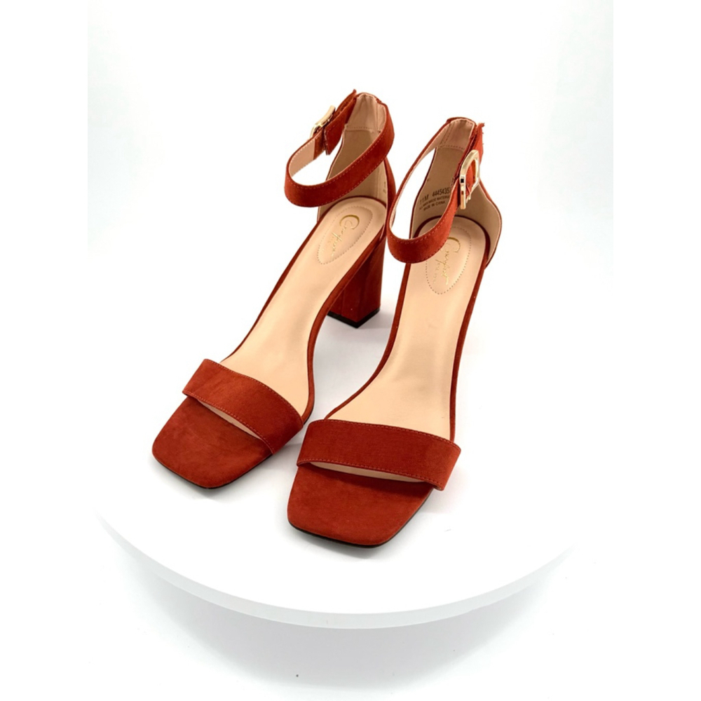 NWOB C Comfort Est 1946 Women’s Rust Suede Block Heel Sandals Size 11 - Picture 6 of 9